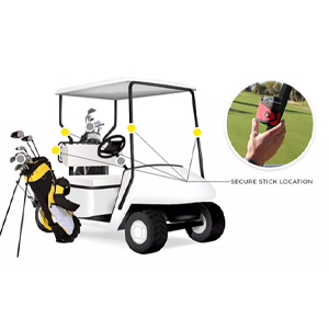 golf; towel; rangefinder; golfer; magnetic; stickit; golf cart; range; distance; length