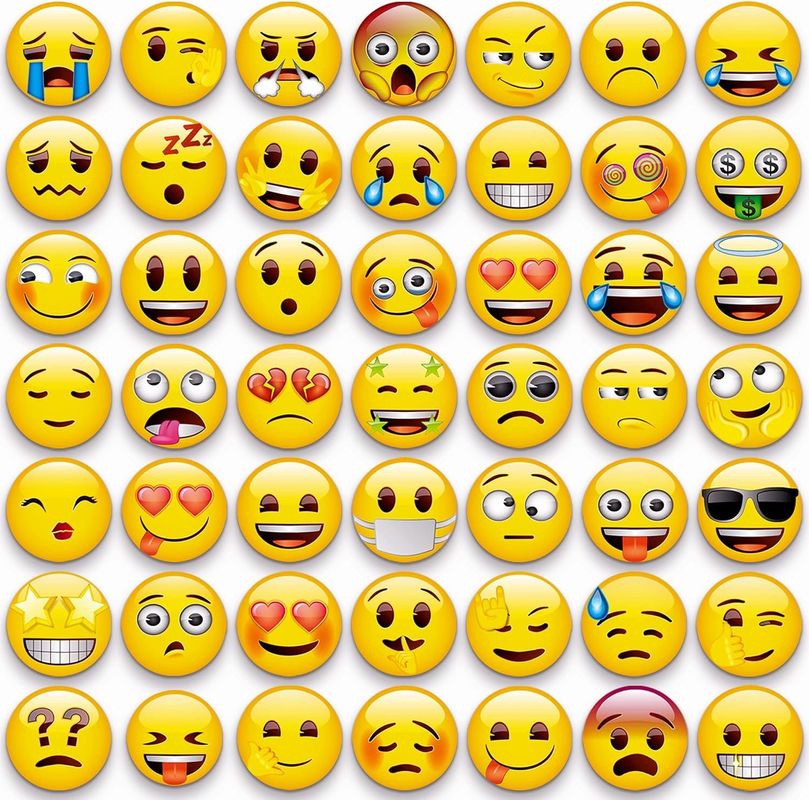 54Pcs Καλοί Emoji Διακοσμητικοί Μαγνήτες για ψυγείο Μαγνήτες Whiteboard